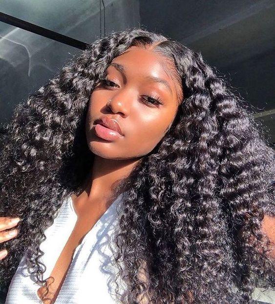 Top Virgin Deep Wave 13x4 Transparent Wig Human Hair Wig 180 Density
