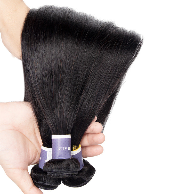 Tip-top quality Raw Straight Hair 3 Bundles with 5x5 Closure（never hair loss）