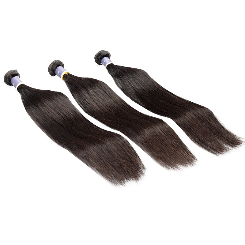 Tip-top quality Raw Straight Hair 3 Bundles with 4x4 Closure（never hair loss）