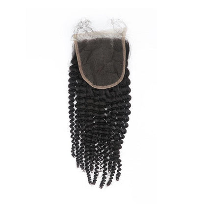 Tip-top quality Raw Kinky Curly 4 Bundles with 4x4 Closure（never hair loss）
