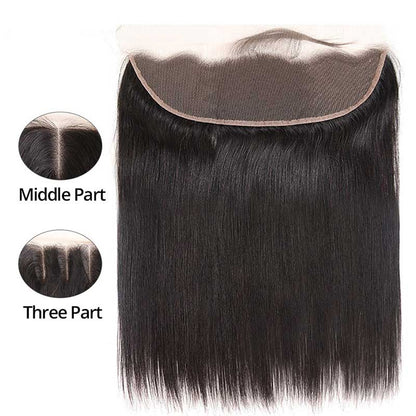 Top Raw Straight Hair 4 Bundles with 13x4 Frontal