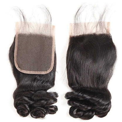 Tip-top quality Raw Loose Wave 3 Bundles with 4x4 Closure（never hair loss）
