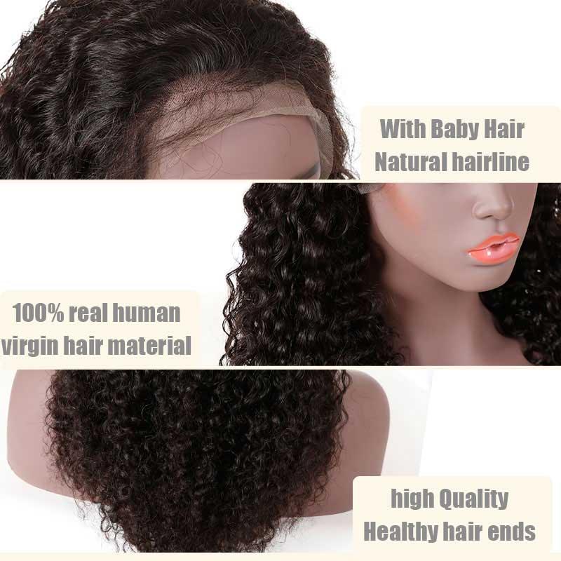 Top Virgin 13x6 Deep Wave Lace Front Wig 180 Density with Baby Hair